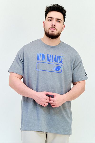 New Balance Men Athletic Fit Short Sleeves Outdoor T-shirt, Grey