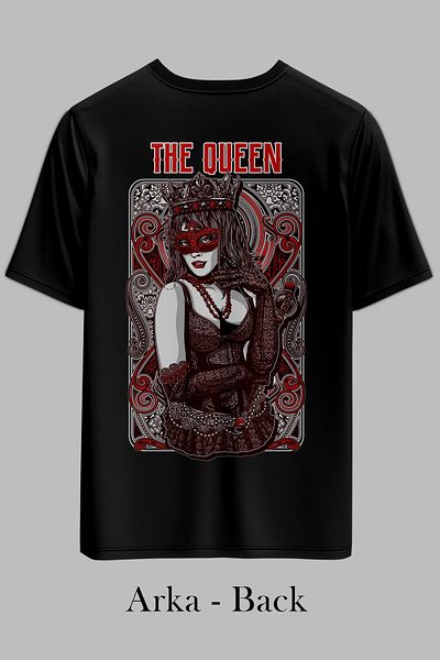 OXVİN THE QUEEN Μπλουζάκι Unisex με στάμπα σε γοτθικό στυλ