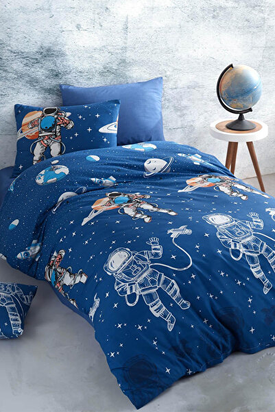 Karden Flower Set cuvertură de pilota unică din bumbac Astronaut Ranforce Alb...