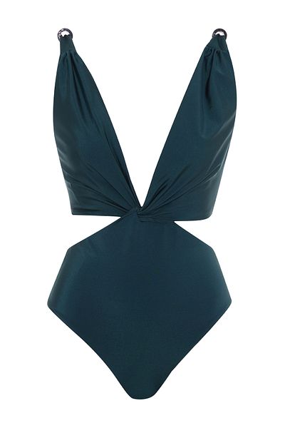 AQUELLA Costum de baie verde închis cu noduri