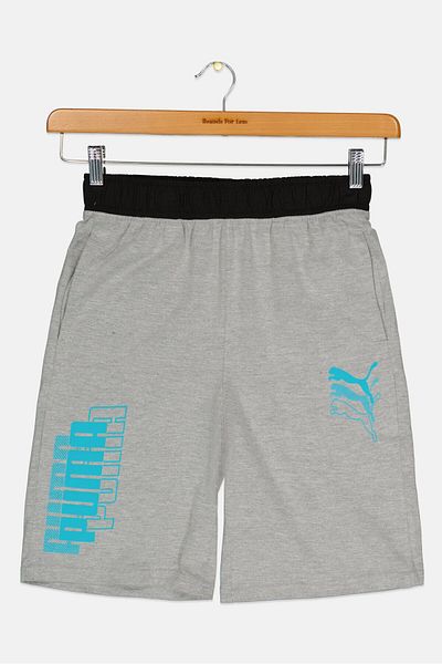 Puma Kids Boy Sportswear Fit Brand Logo Outdoor Short, Grey