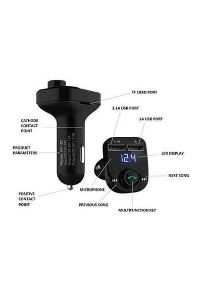 HALAMODO Bluetooth Hands-free Car FM Transmitter Player With USB Charger