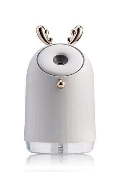 HALAMODO Round Cute Deer Mini USB Humidifier White/Gold 220ml