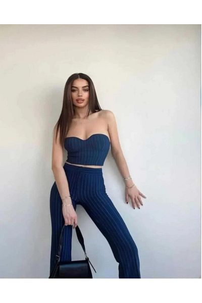 Markleydi Set de top cu dungi Çimalı pentru femei
