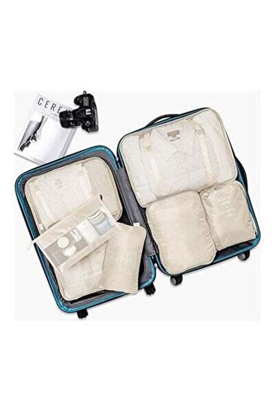 HALAMODO 7-Piece Travel Organizer Luggage Set Beige