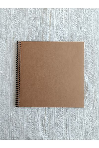 Pink Swan Craft 21 X 21cm Kraft Cover Kraft Inner 30 Sheets 60 Pages Notebook,Scrapbook,Bullet Journal Sketchbook
