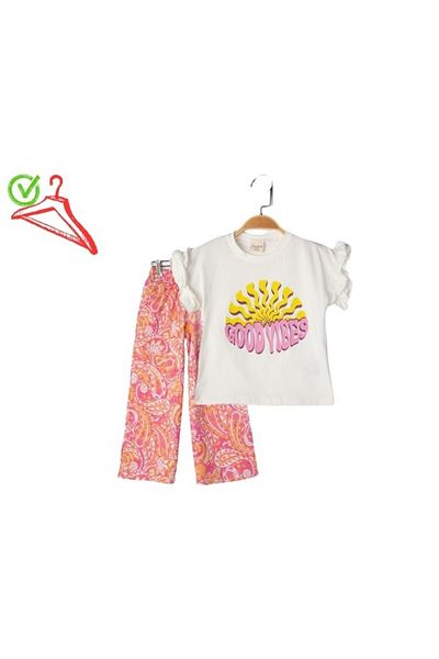 Atabay Kids ATABAY 359-04-25 ΚΟΡΙΤΣΙΚΟ ΚΟΣΤΟΥΜΙ ΜΕ ΣΧΕΔΙΟ GOOD VIBES ΕΚΤΥΠΩΣΗ 5/9 ΕΤΩΝ
