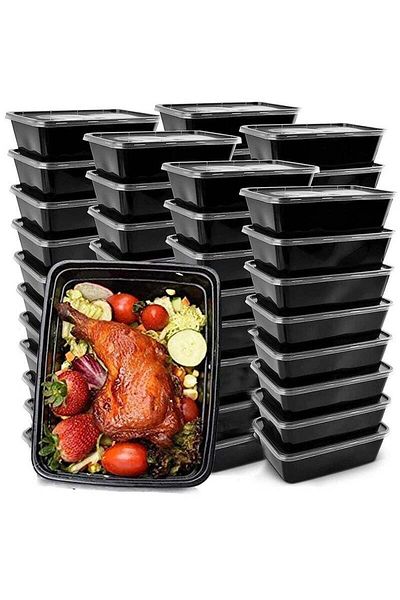 COOYA 50 Pack Meal Prep Containers,750ml Plastic Food Storage Containers with Lids for Food Prepping