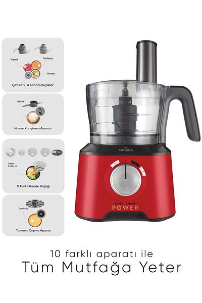 Karaca 2000W Ultra Power Kitchen Food Prep Kit - Food Processor and Blender Set