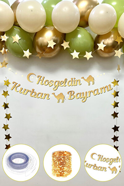 Huzur Party Store Hoşgeldin Kurban Bayramı Yazılı 17 Parça Süsleme Seti Led I...