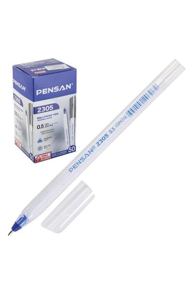 Pensan 2305 قلم حبر جاف مثلث 0.5 ملم 50 قطعة - أزرق