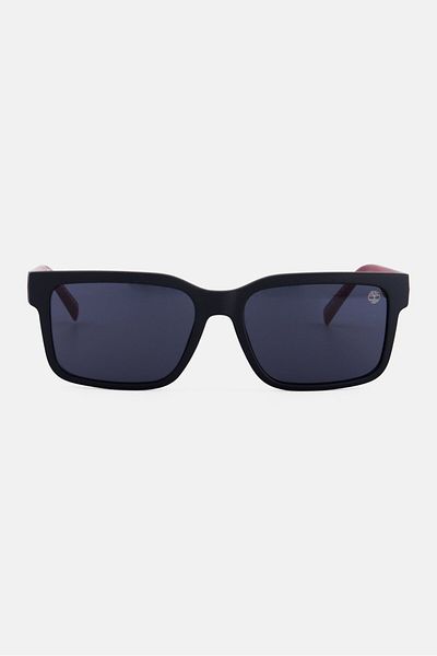 Timberland Men TB0001202A54 Square Sunglasses, Black/Red