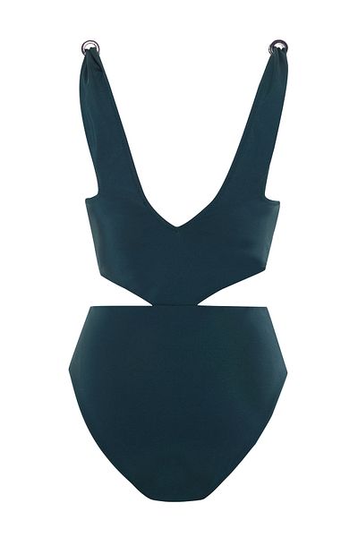 AQUELLA Costum de baie verde închis cu noduri