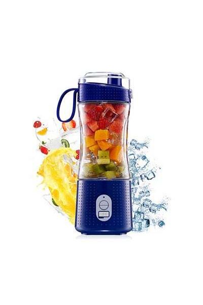 HALAMODO Multi-Design USB Rechargeable Electric Juice Blender 380.0 ml Blender-07 Dark Blue