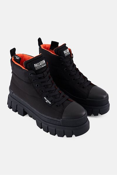 Palladium Women Medium Revolt Overcush Lace Up Boots, Black