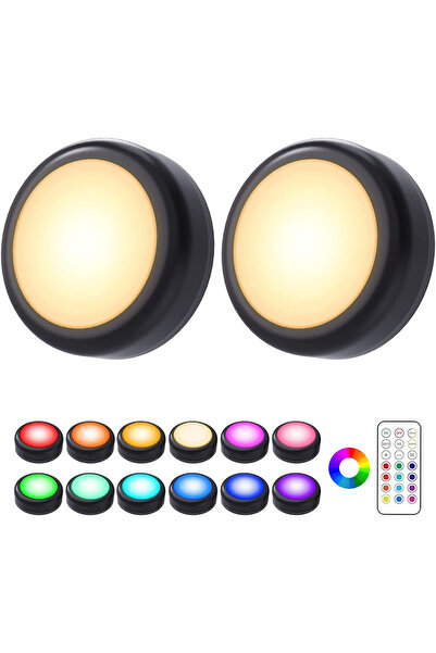 JGT 2 مصباح، 1 جهاز تحكم عن بعد، 1-6 مصابيح LED RGBW ليلية، جهاز تحكم عن بعد، قابلة للتعتيم، ضوء تحت الخزانة B