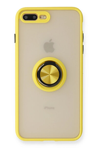 NewFace جراب آيفون 7 بلس غطاء سيليكون مونتريال مع حلقة - أصفر Zrnet
