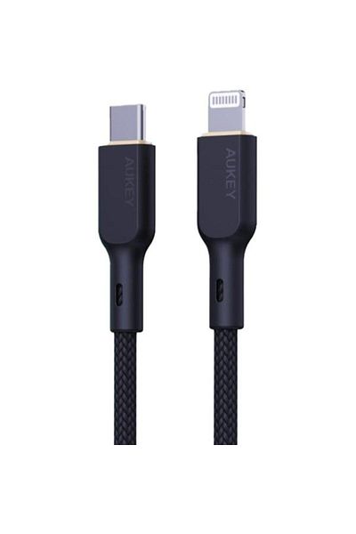 AUKEY Nylon Braided USB-C To Lightning Cable 1m Black