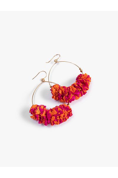 Koton Earrings Natural Textured Tassel Detailed