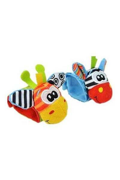 HALAMODO Baby Wrist Rattle Finder Socks Toys Set With Velcro Multicolored Upto 12 Months Kids