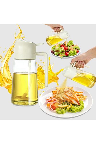 Generic 470ml Olive Oil Spray Bottle – 2-in-1 Oil Dispenser & Air Fryer Accessory for Cooking, Salad, BBQ