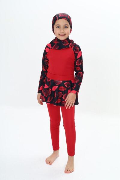 Ysferbutik Girl's Swimsuit with Hijab Waiter Size