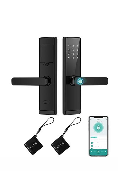sharpdo Smart Home Fingerprint/Password/Swipe/Key Smart Lock for Indoor Bedrooms and Offices