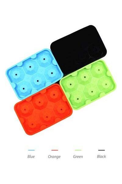 HALAMODO 6 Grids Silicone Diamond Shaped Ice Cube Trays With Spill-Resistant Removable Lid And Small Funnel G