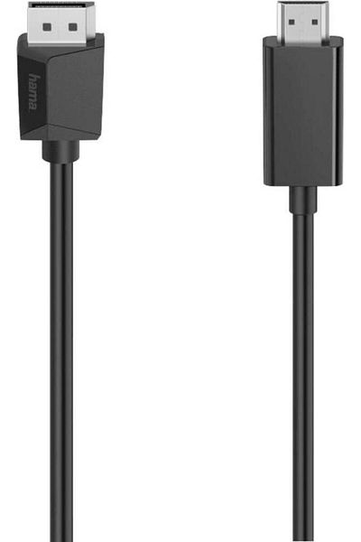 Hama 200712 Ultra-HD 4K DisplayPort Male - HDMI Male Video Cable, 1.5 m Length, Black