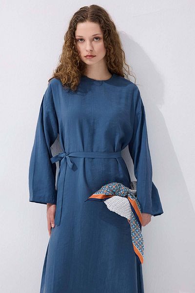 Hooopstore Βασικό φόρεμα Lyocell Cupra Indigo