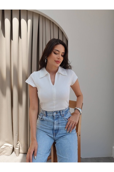 ESRAHELVACI Zippered Short Sleeve Body