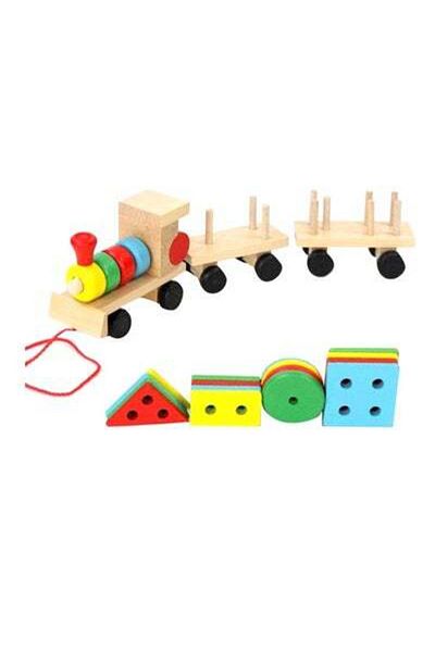 HALAMODO 2-in-1 Educational Wooden Train Toy