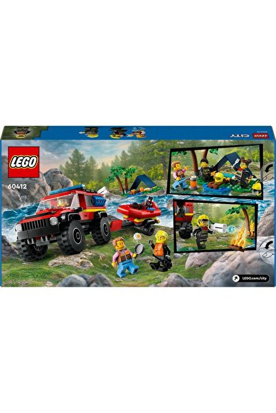 LEGO ® City 4x4 Kurtarma Botlu İtfaiye Kamyonu 60412 - 5+ Yaratıcı Oyuncak Yapım Seti (301Parça)