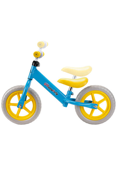 ACTION ONE Bicicleta fara pedale pentru copii Happy Baby, 12 inch, bleu/ galben