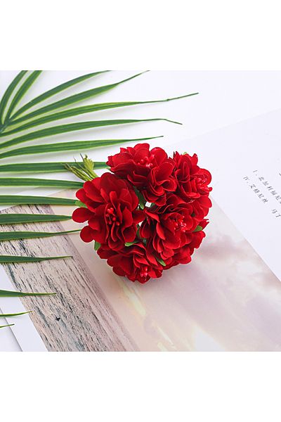 Choice 60PCS Red 6/60pcs Silk Stamen Artificial Flower Bouquet Wedding Party Decoration DIY Handmade Wreath