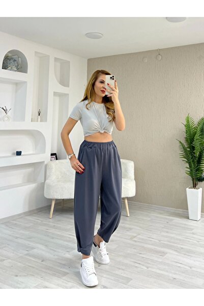 İrka Moda Modal Kumaş Şalvar Antrasit