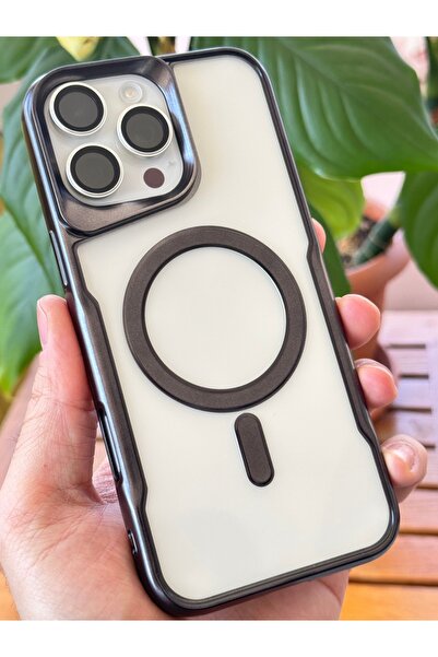 Fibaks Apple iPhone 16 Pro Kılıf Prizma Kamera Çıkıntılı Magsafe Şarj Destekli Mat Renkli Şeffaf Kapak