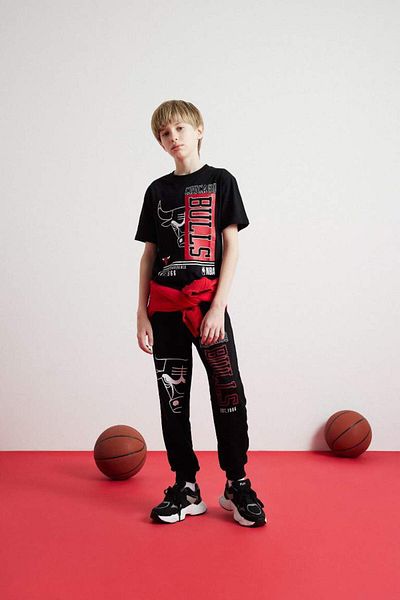 DeFacto New Season Boys Nba Chicago Bulls Sweatpants with Elastic Waist and Pockets