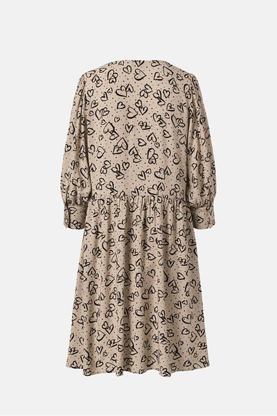 Tchibo Women Allover Print Midi Dress, Tan