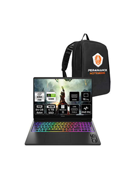 HP OMEN Max 16 Ultra 9 275HX 64GB 4TB SSD RTX5080/16GB 16'' 240Hz WQXGA W11H ...