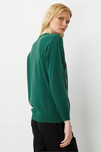 Desen Triko Women's V-Neck Diamond Wool Sweater Pre-Head