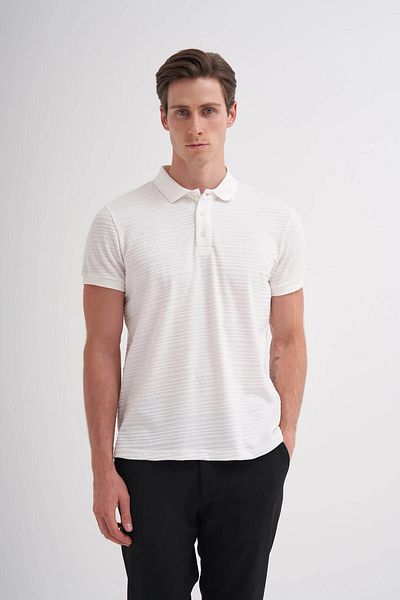 Cazador Ανδρικό μπλουζάκι Polo Neck Ecru 4221