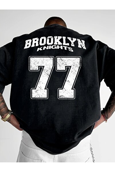 LAND MODA Ανδρικό μπλουζάκι με στάμπα μόδας και κοντό μανίκι που δείχνει την ...