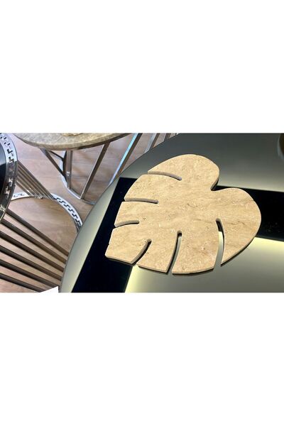 helya marble Leaf Pattern Travertine Marble Presentation Rack