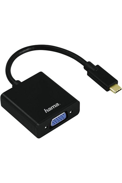 Hama Hama 135727 Full HD USB-C Adapter for VGA, Black