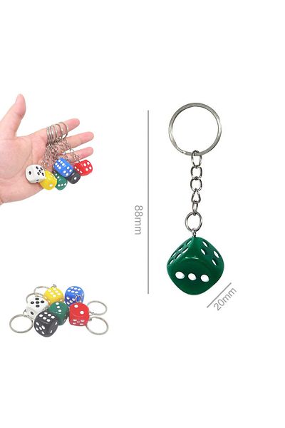 Limmy Dice Keychain 1 Piece Car Bag Ornament Keychain - Green