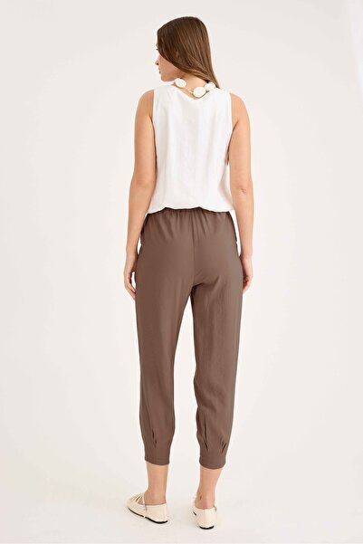 Vitrin Pleated Carrot Cut Modal Trousers