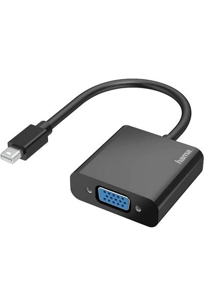 Hama محول فيديو Hama 200333 عالي الدقة 1080 بكسل مع منفذ Mini DisplayPort ومقبس VGA