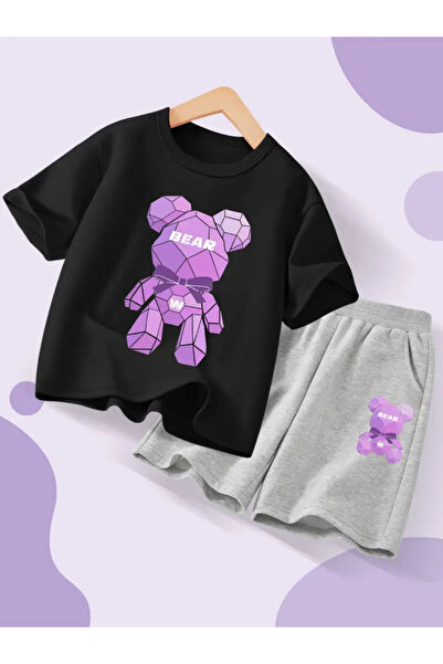 Machetta Дитячий комплект шортів та футболки з принтом ведмедя