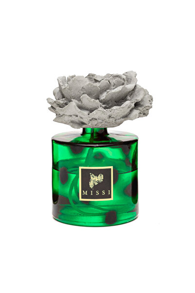 Missi 500 ml Yeşil Leopar Desenli Cam Şişe Seramik Taşlı Black Vanilya Oda Ko...